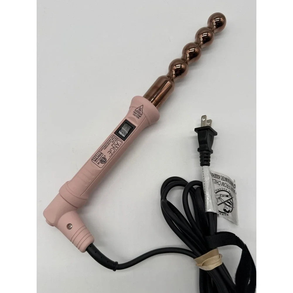 L'ange Le Perle Bubble Curling Wand Womens OS Pink Excellent Rose Gold Titanium